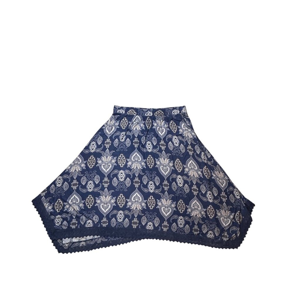 Cato Womens Blue & White Handkerchief Hem Skirt Size 18/20W Paisley Print 1901